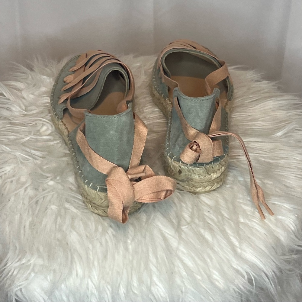 NIB Free People Heat Wave Wrap Espadrille Suede Shoe Sandal EU40/US9 MSRP $158 - Picture 7 of 9